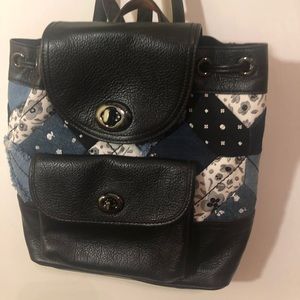 Coach Blue Patchwork Mini Backpack Purse